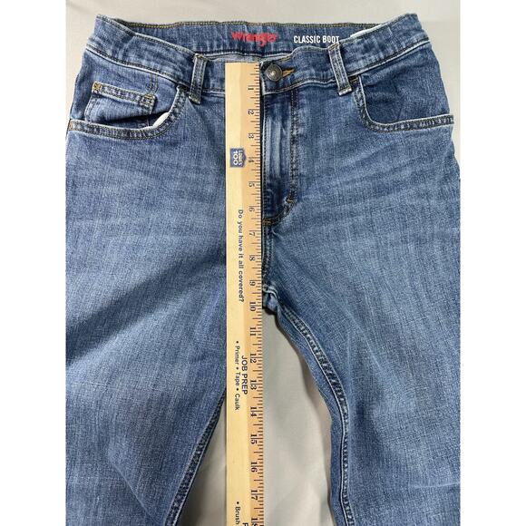 Wrangler Classic Boot Jeans Boys 16 Reg Denim Mid Rise Stretch Modified Hem - Picture 1 of 10
